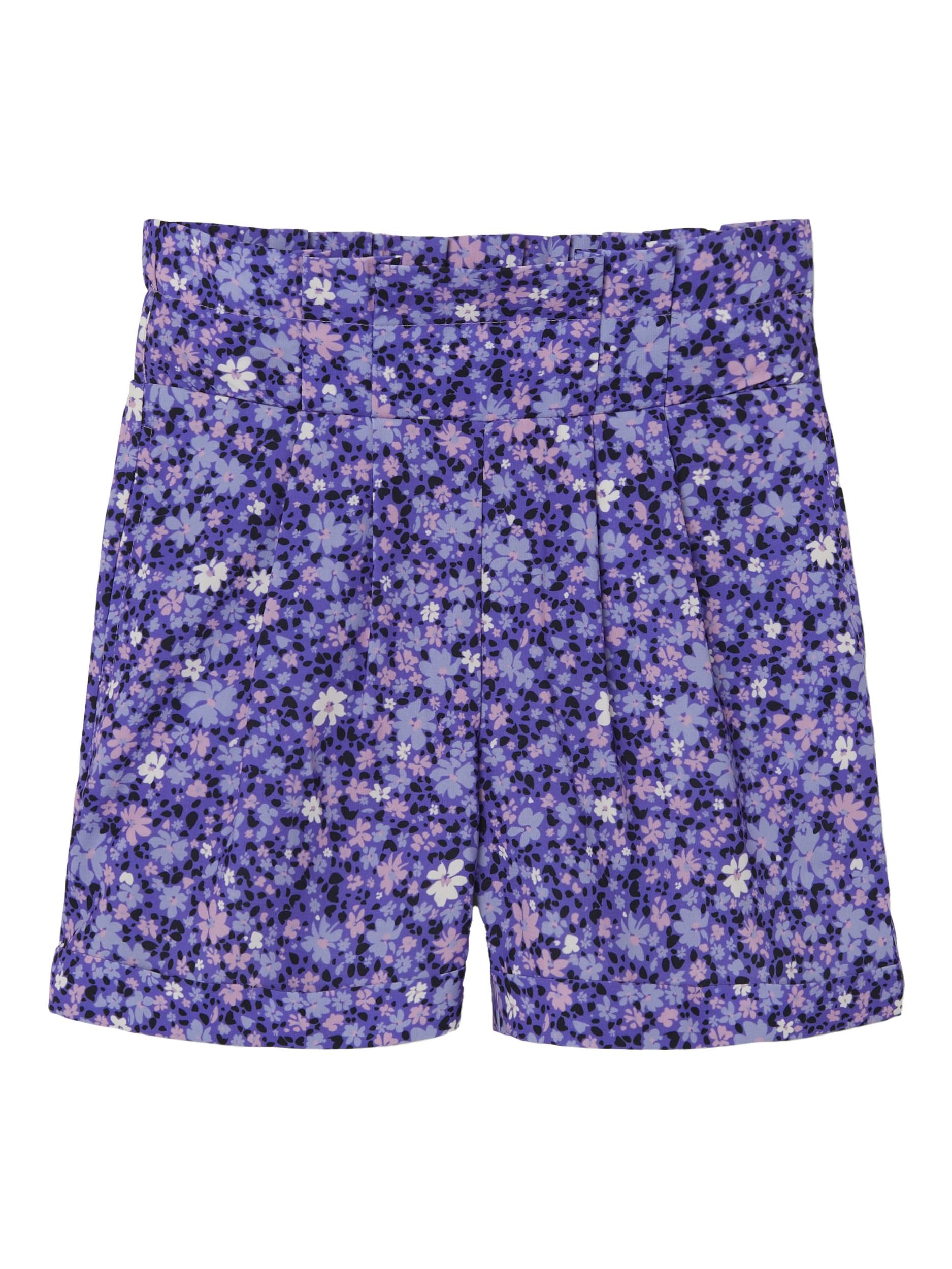 Pantaloni scurti flori mov 146