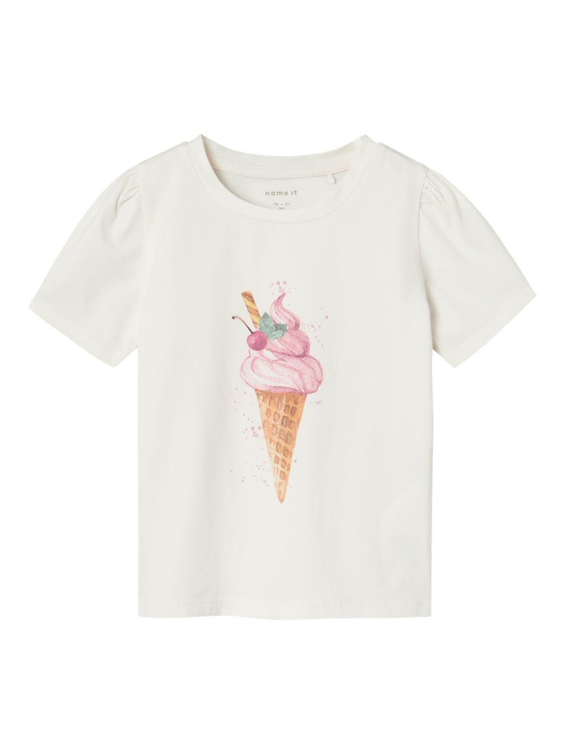 Tricou alb inghetata Name It 80
