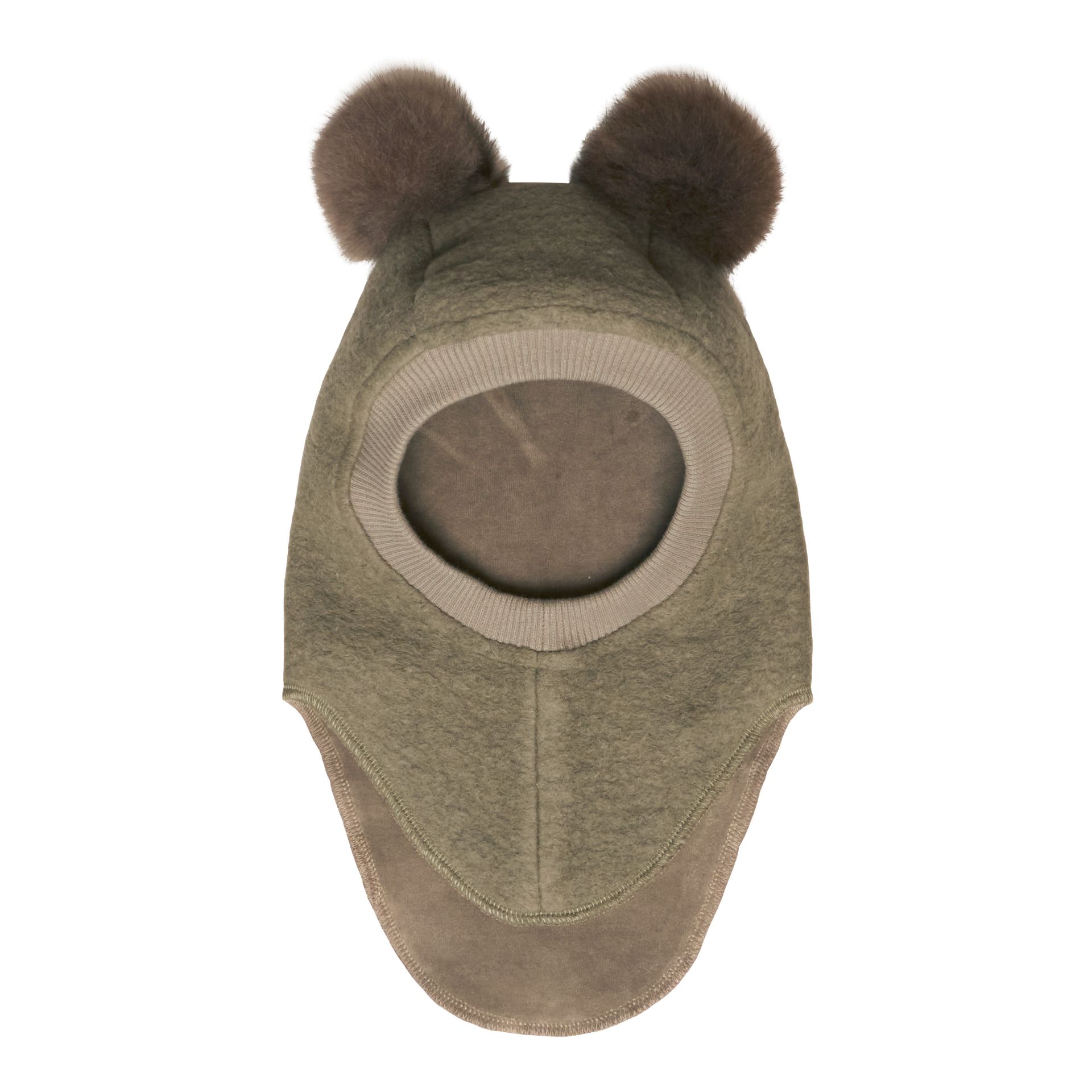 Caciula verde cu pompom alpaca 0-12 luni